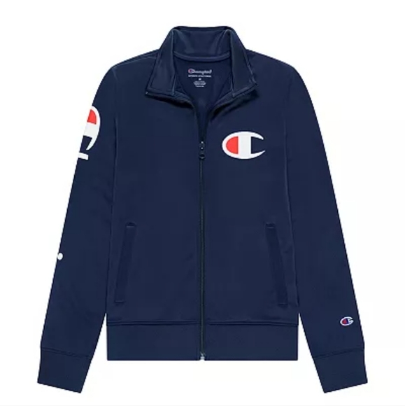 Champion Logo Track Jacket Gray with Logo Big Kids Boy's Size XL - Picture 5 of 6